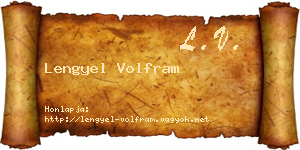 Lengyel Volfram névjegykártya